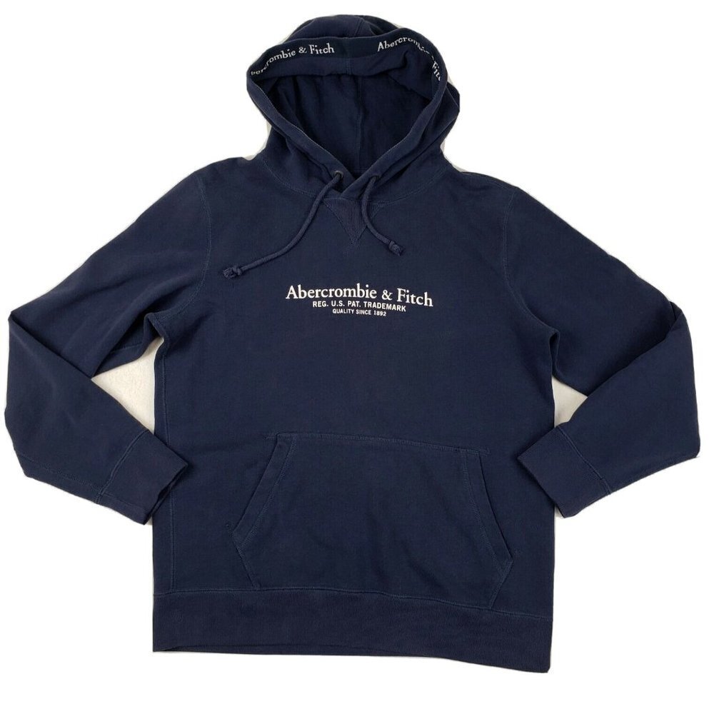 Abercrombie & Fitch Blue Hoodie Womens XS Teens Pullover Sweatshirt Casual Logo
